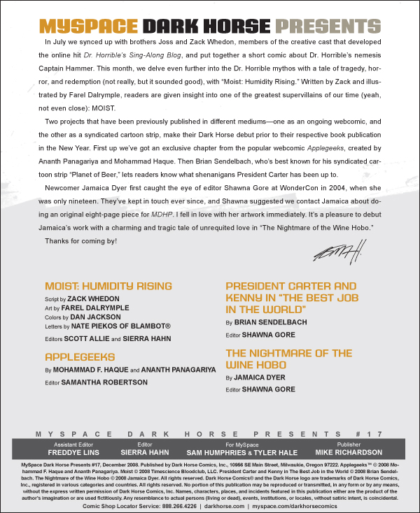 Read online MySpace Dark Horse Presents comic -  Issue #17 - 1