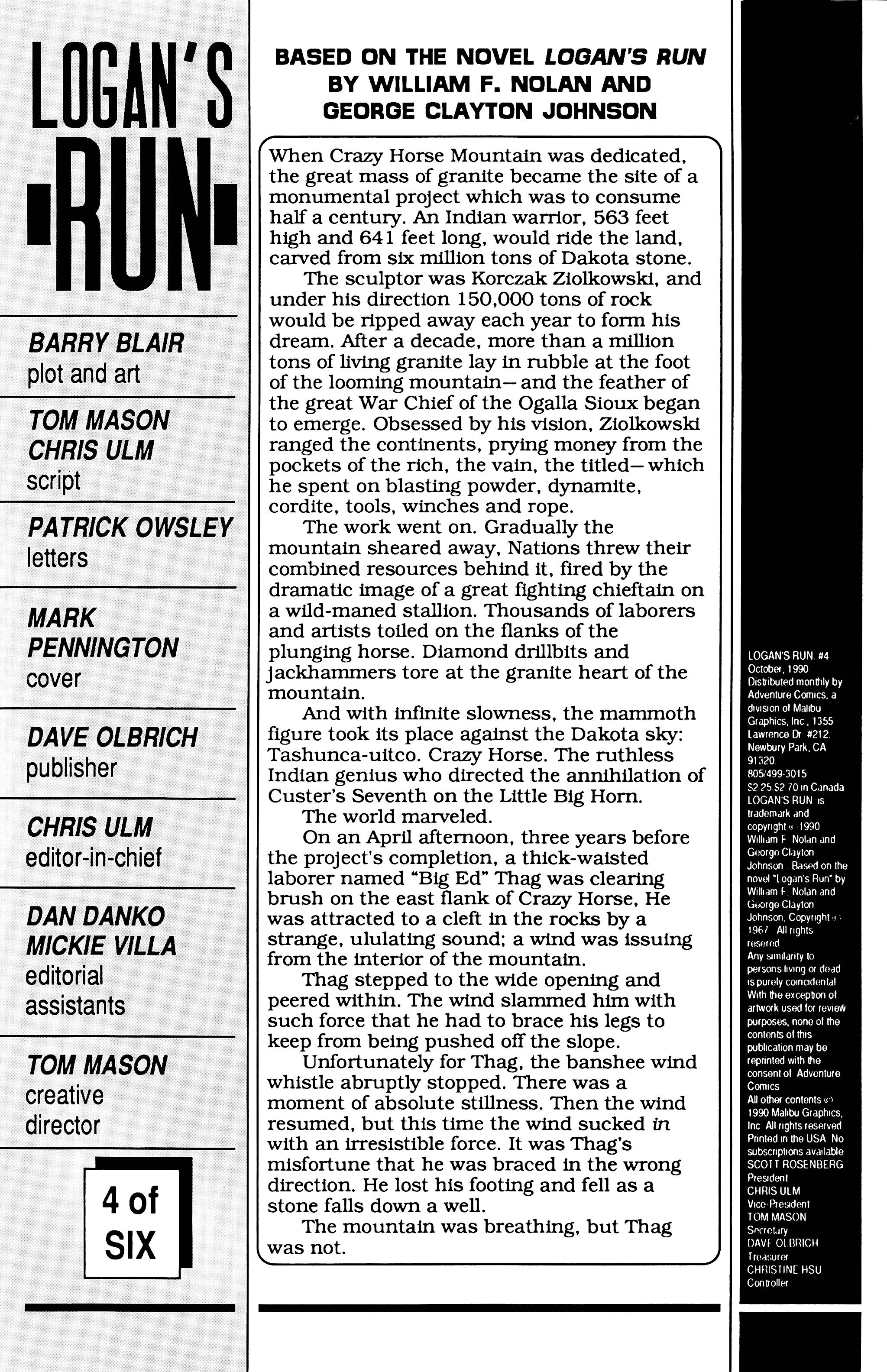 Read online Logan's Run (1990) comic -  Issue #4 - 2