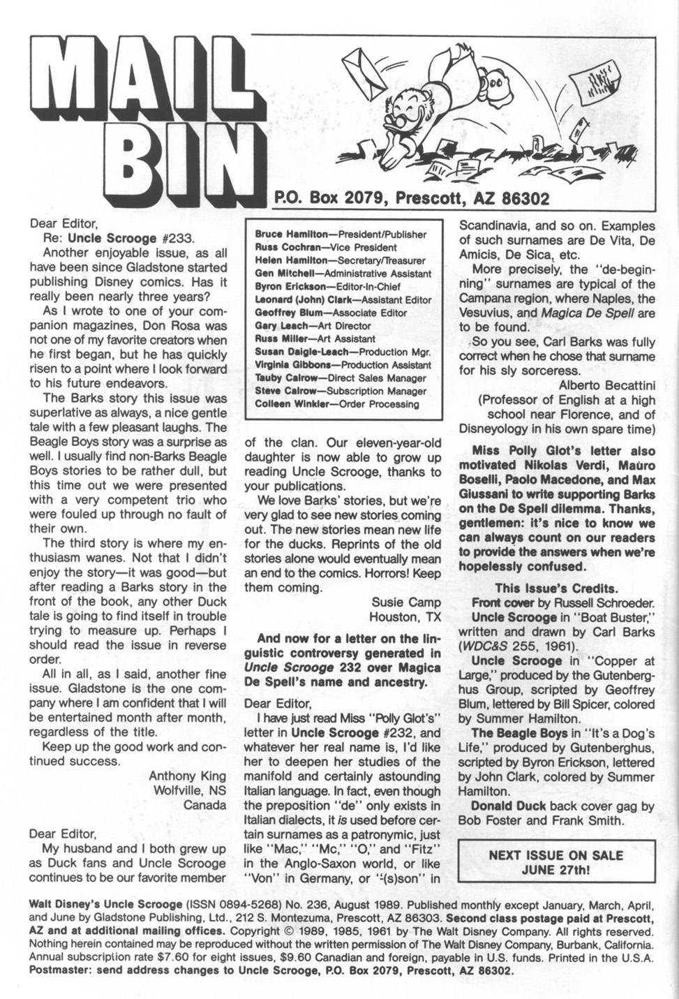 Read online Uncle Scrooge (1953) comic -  Issue #236 - 2