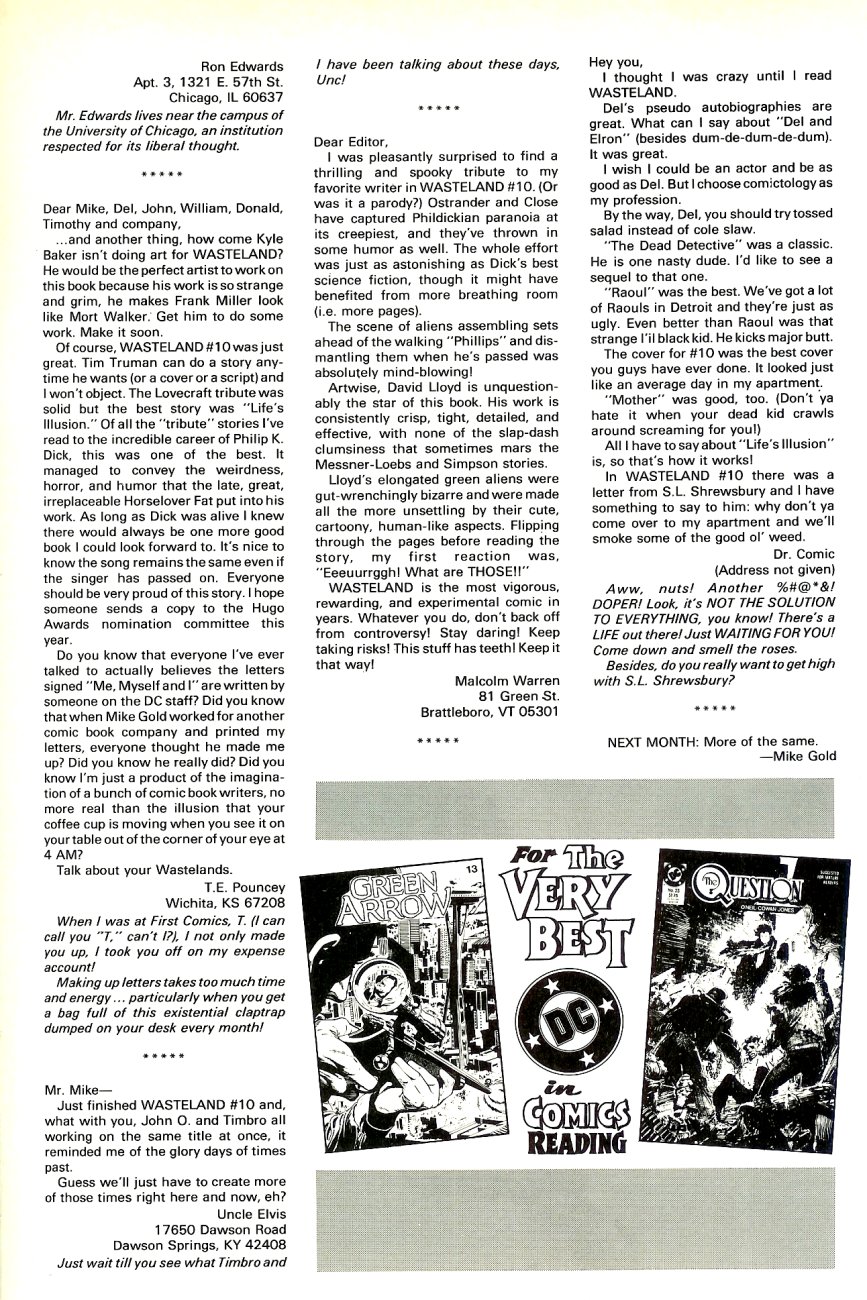 Read online Wasteland (1987) comic -  Issue #14 - 30