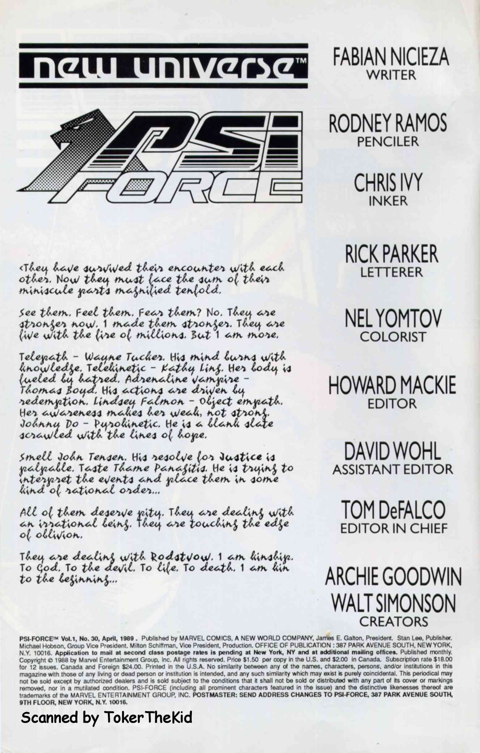 Read online Psi-Force comic -  Issue #30 - 2