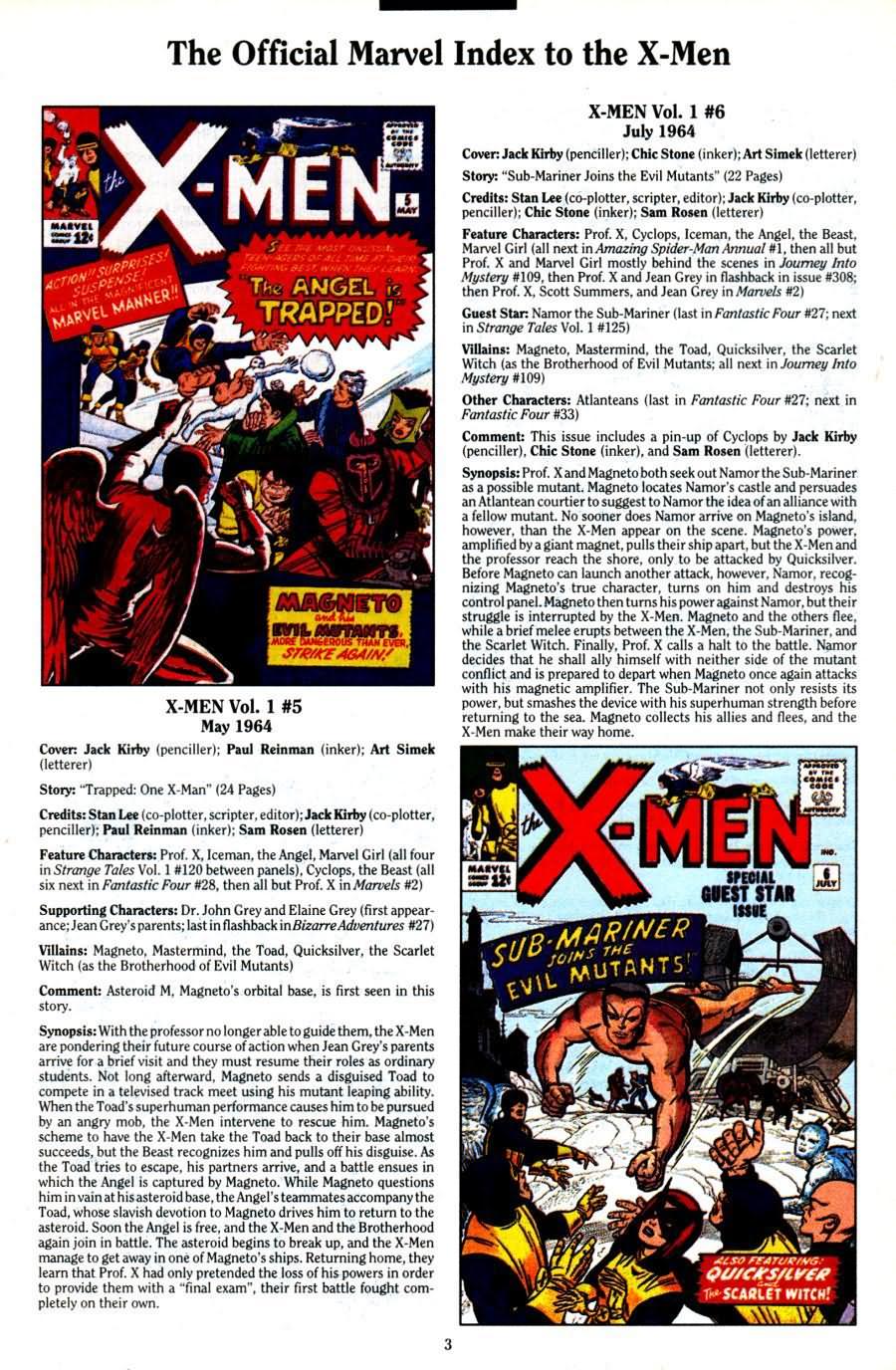 Read online The Official Marvel Index To The X-Men (1994) comic -  Issue #1 - 5
