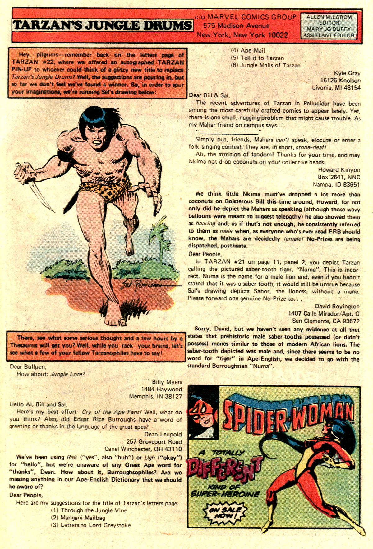 Read online Tarzan (1977) comic -  Issue #25 - 19
