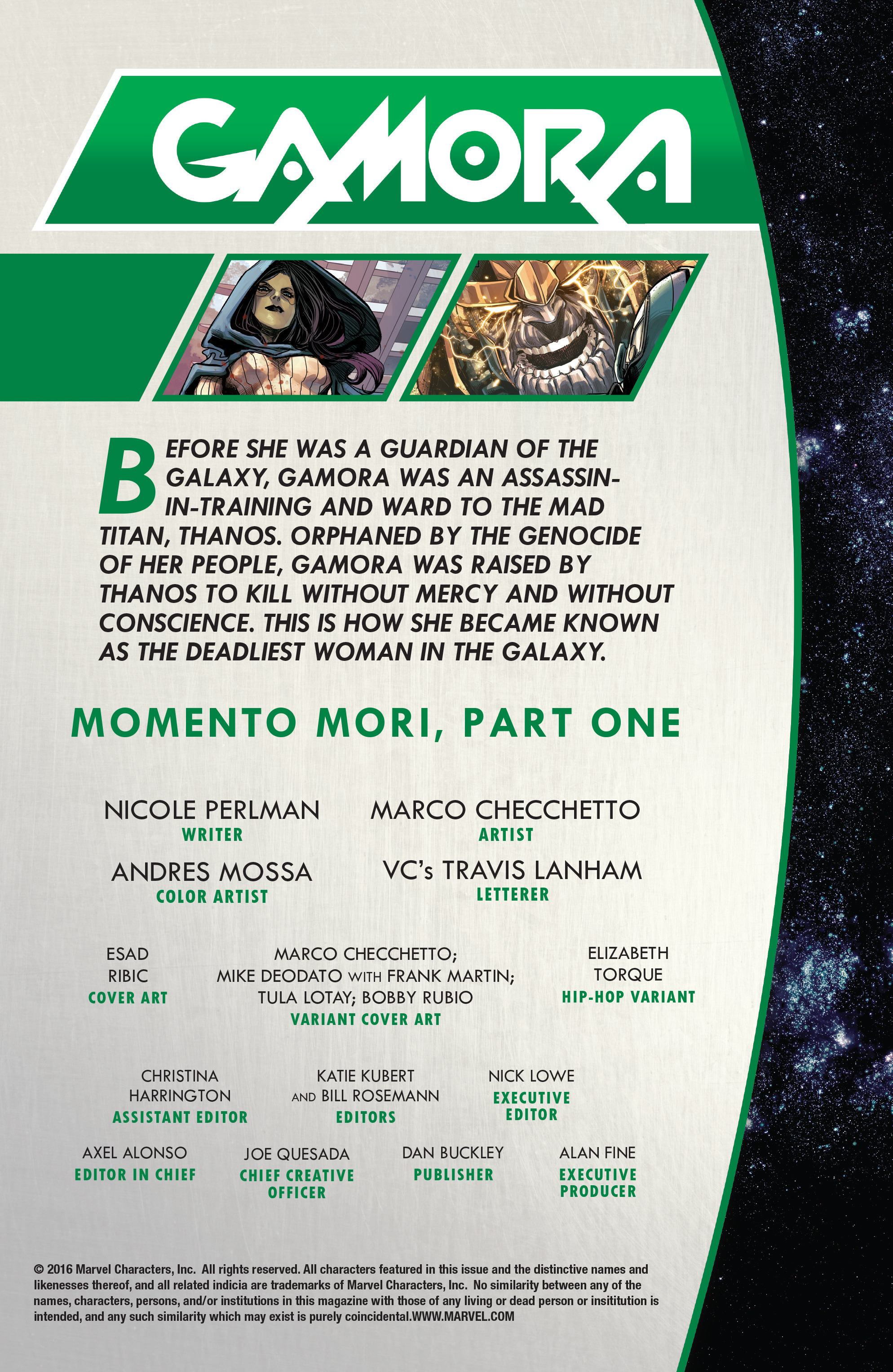 Read online Gamora comic -  Issue #1 - 2