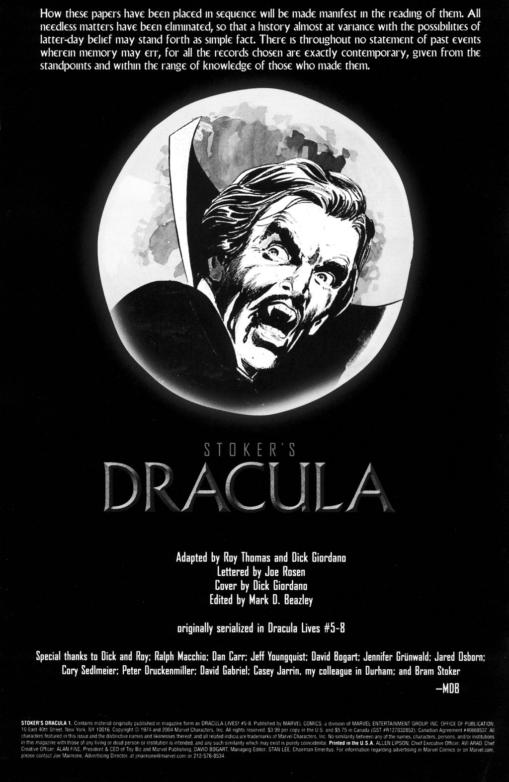 Read online Stoker's Dracula comic -  Issue #1 - 2