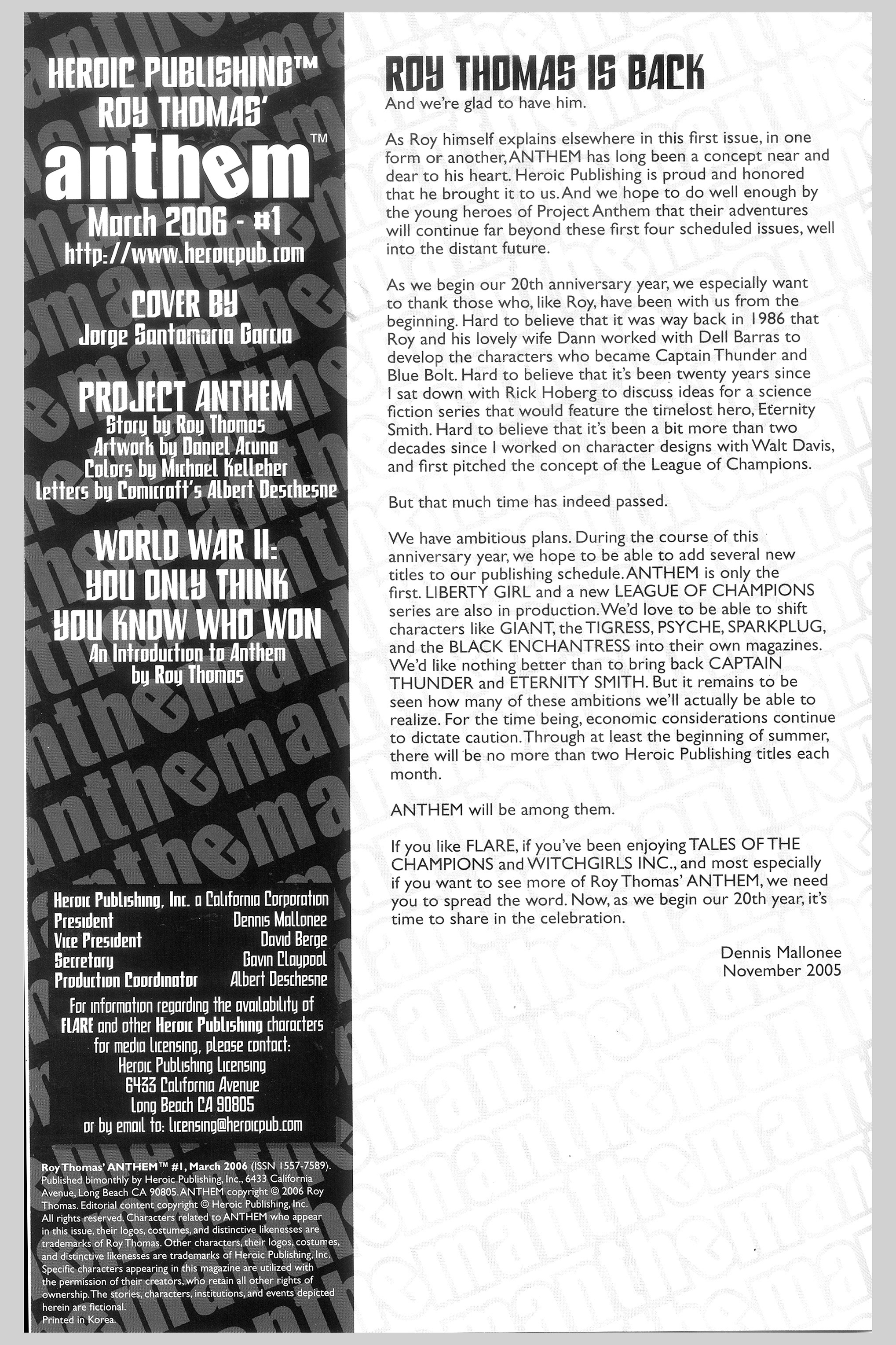 Read online Anthem (2006) comic -  Issue #1 - 2