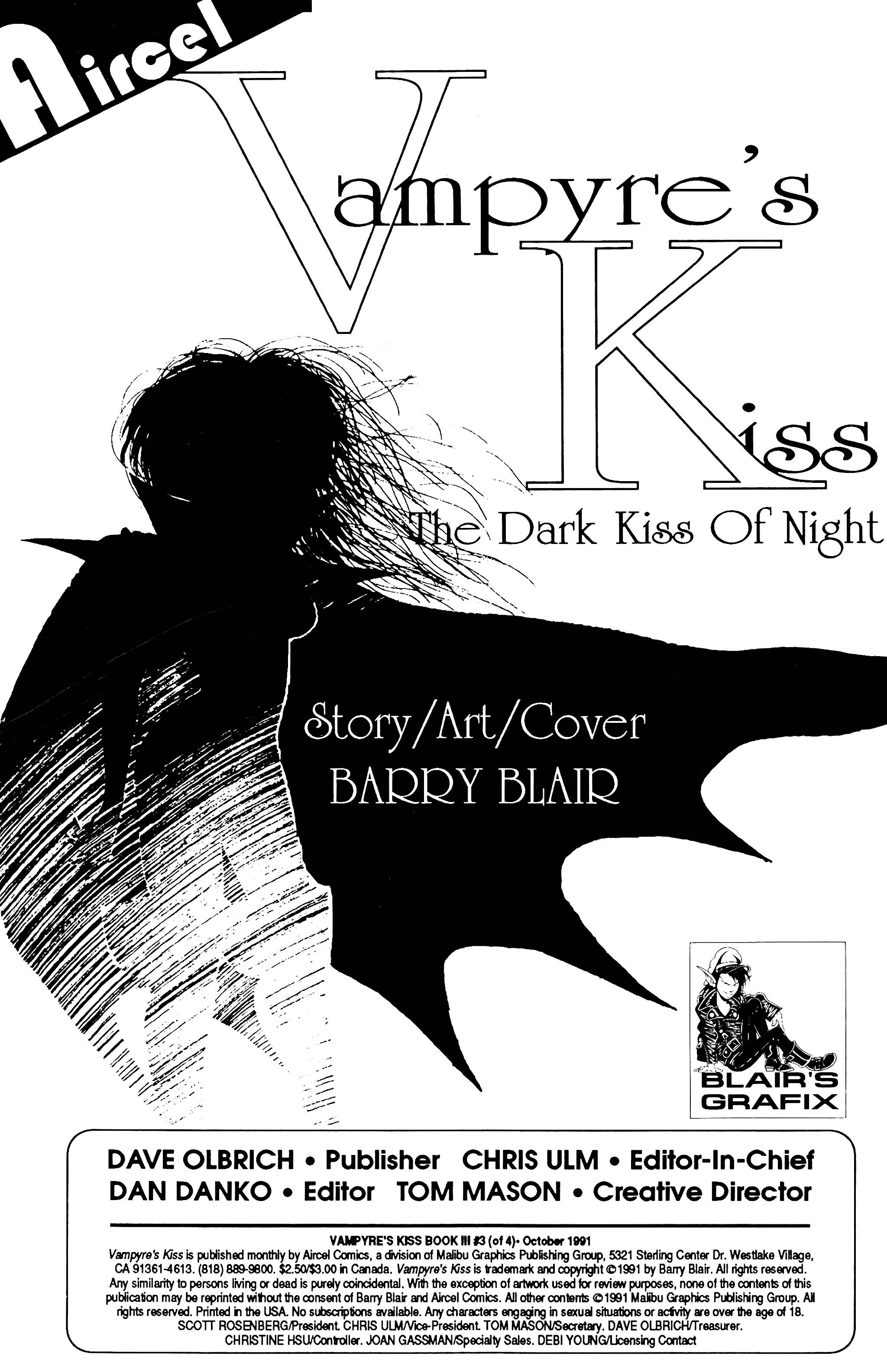 Read online Vampyre's Kiss: The Dark Kiss of Night comic -  Issue #3 - 2