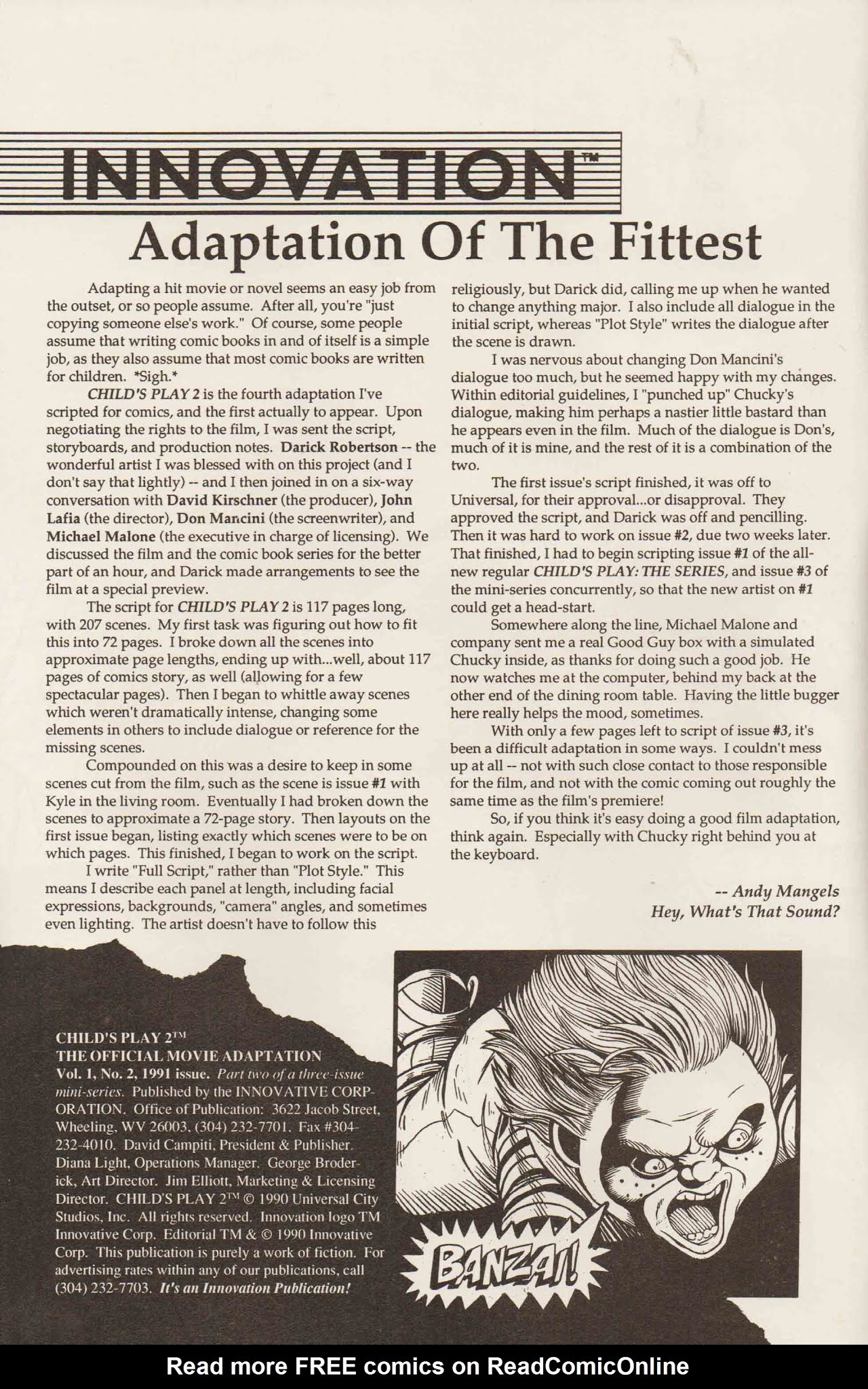 Read online Child's Play 2 The Official Movie Adaptation comic -  Issue #2 - 2