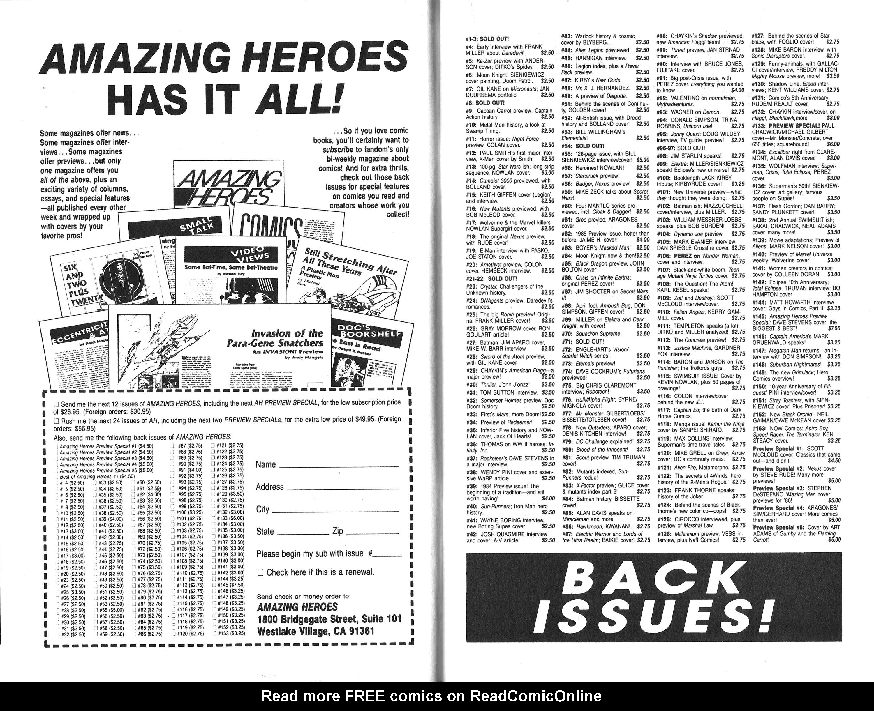 Read online Amazing Heroes comic -  Issue #156 - 10