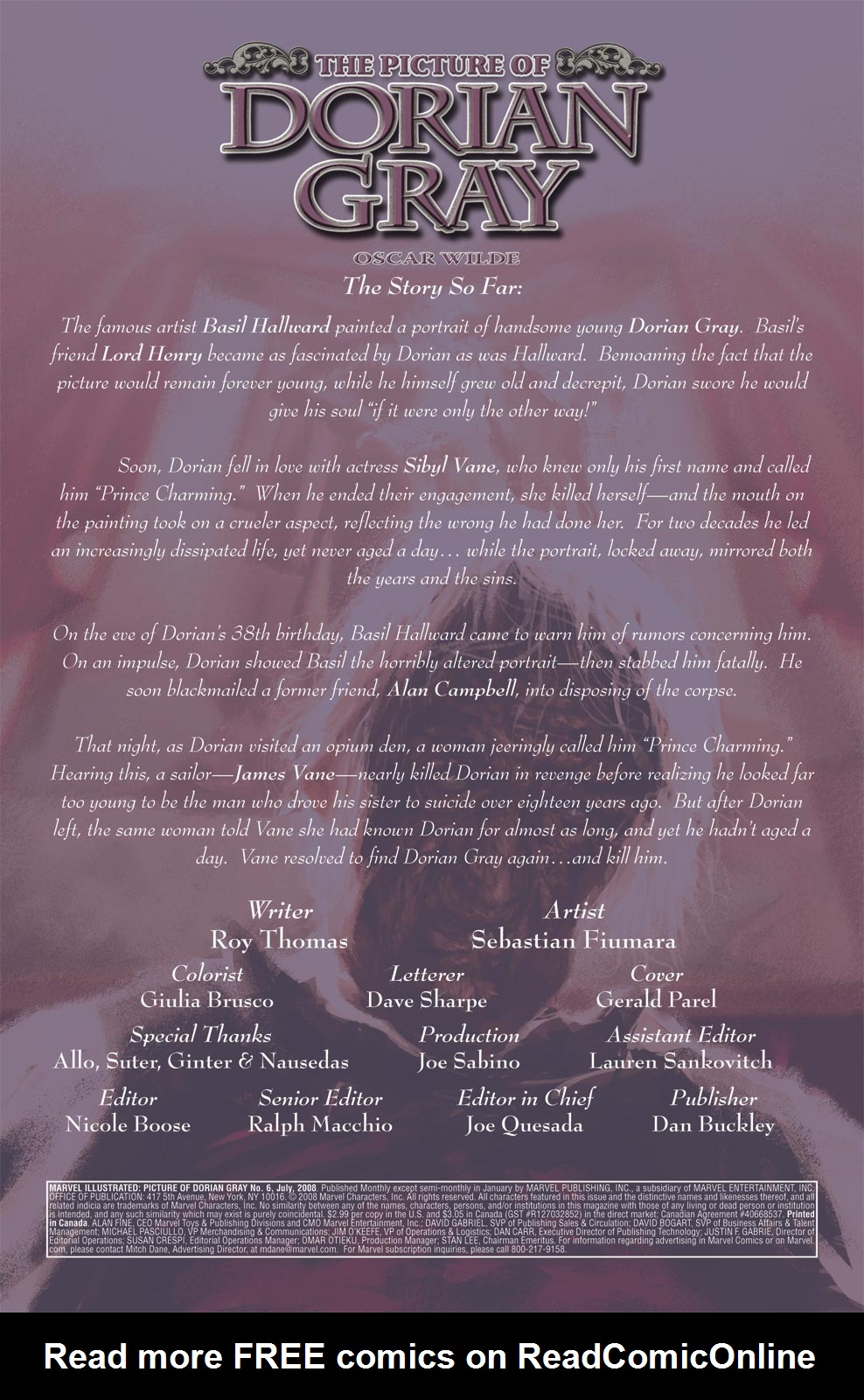 Read online Marvel Illustrated: The Picture of Dorian Gray comic -  Issue #6 - 2