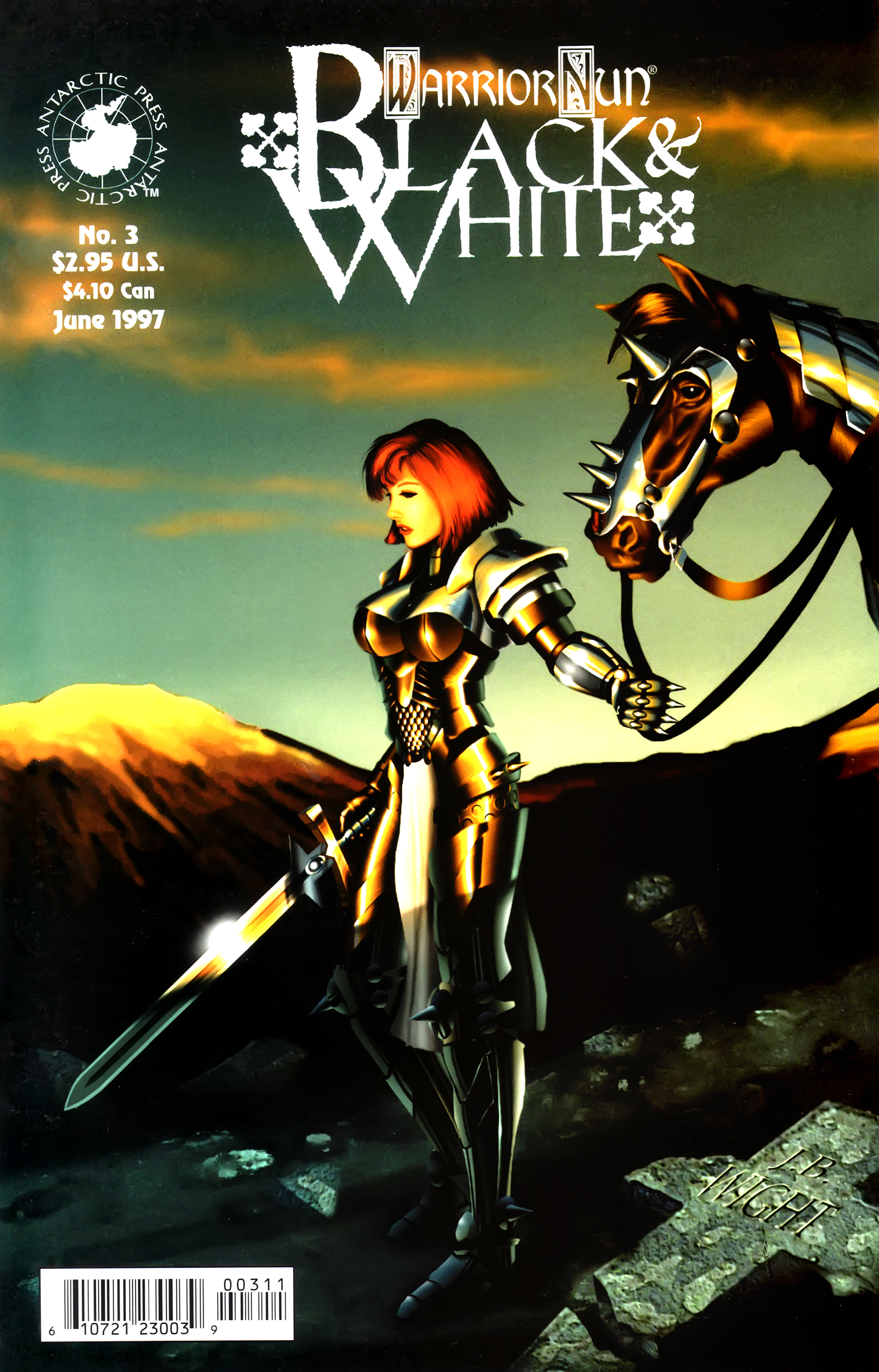 Read online Warrior Nun: Black & White comic -  Issue #3 - 1