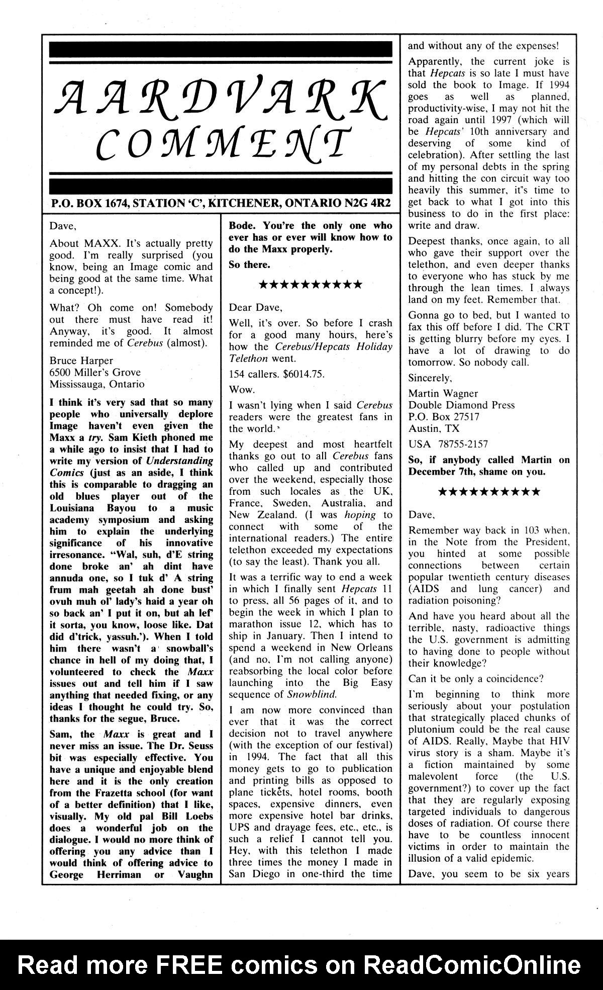 Read online Cerebus comic -  Issue #181 - 22