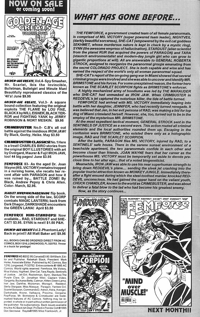 Read online Femforce comic -  Issue #82 - 2