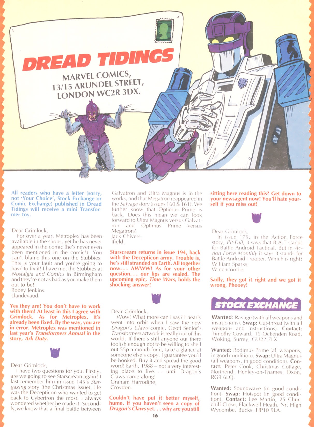 Read online The Transformers (UK) comic -  Issue #191 - 16