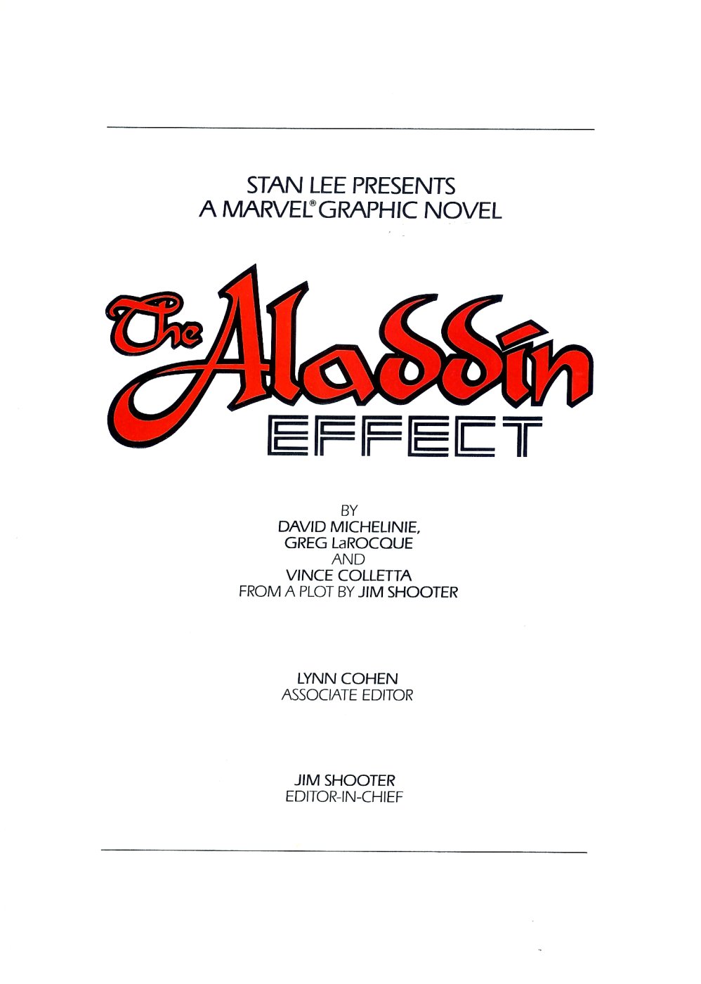 Read online Marvel Graphic Novel comic -  Issue #16 - The Aladdin Effect - 2