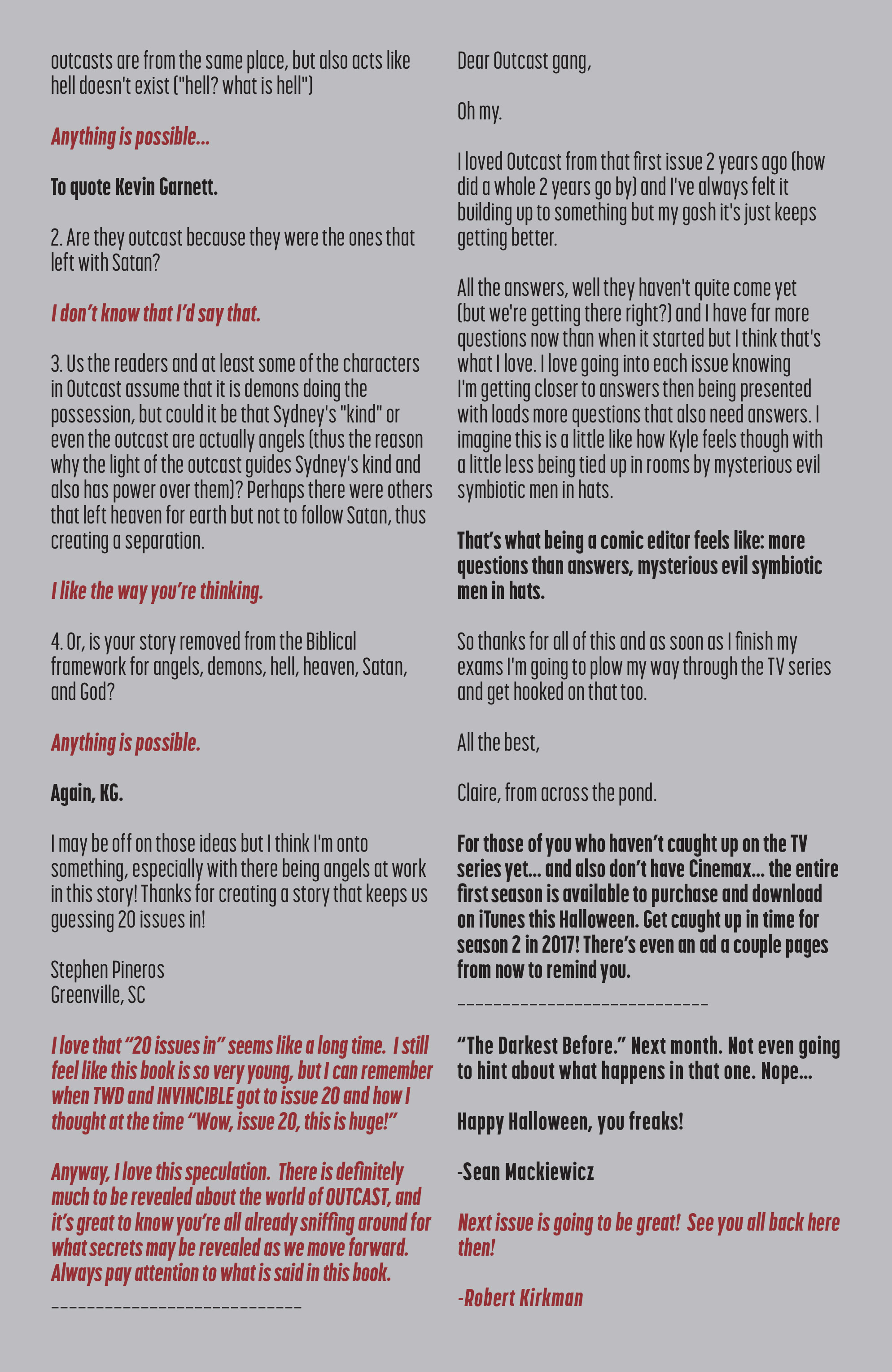 Read online Outcast by Kirkman & Azaceta comic -  Issue #22 - 24