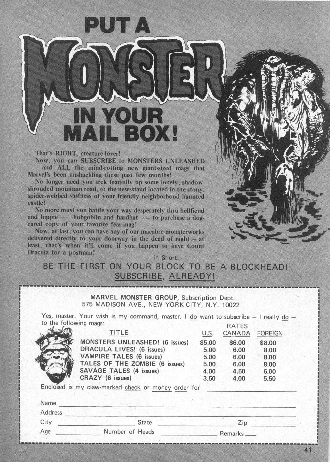 Read online Monsters Unleashed (1973) comic -  Issue #4 - 42