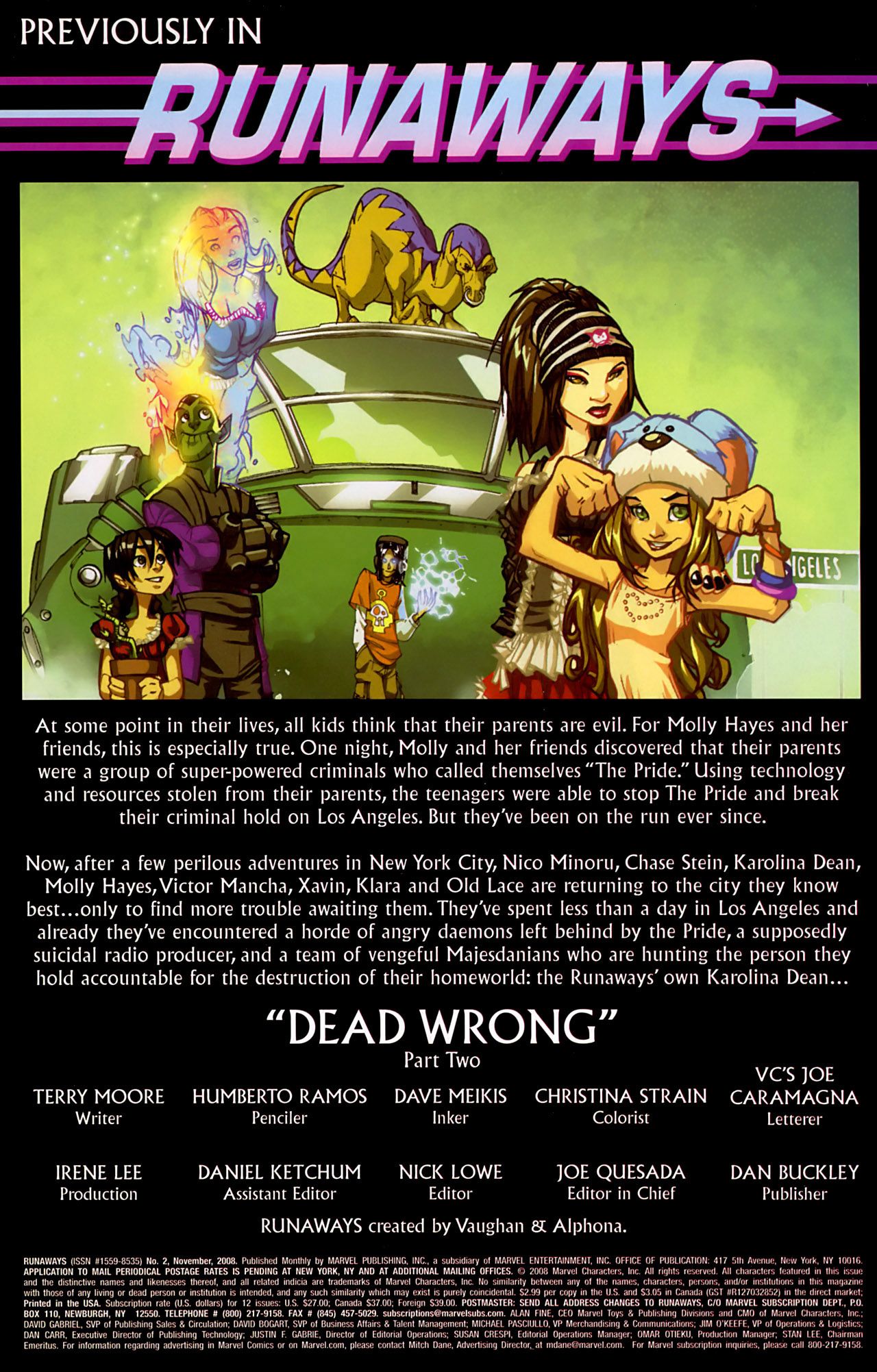 Read online Runaways (2008) comic -  Issue #2 - 2