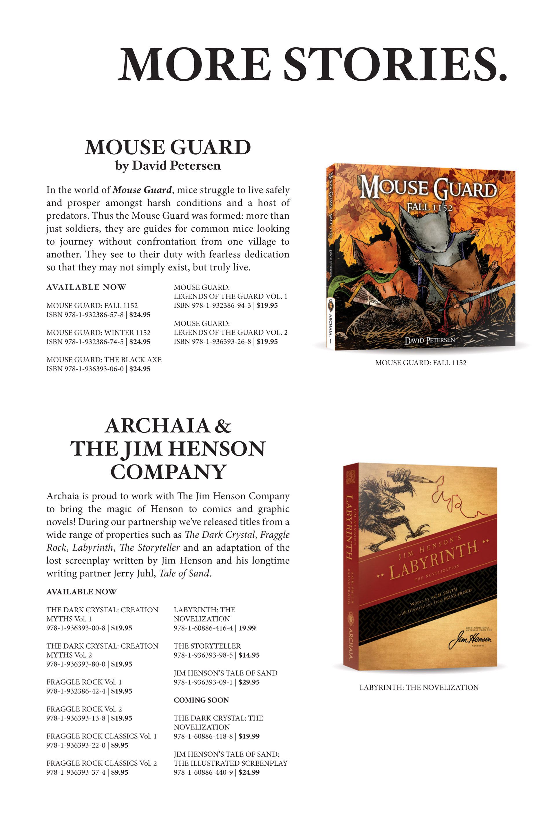 Read online Free Comic Book Day 2014 comic -  Issue # Archaia Presents Mouse Guard, Labyrinth and Other Stories - 50